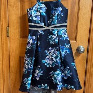 Speechless Navy Floral Kids Dress